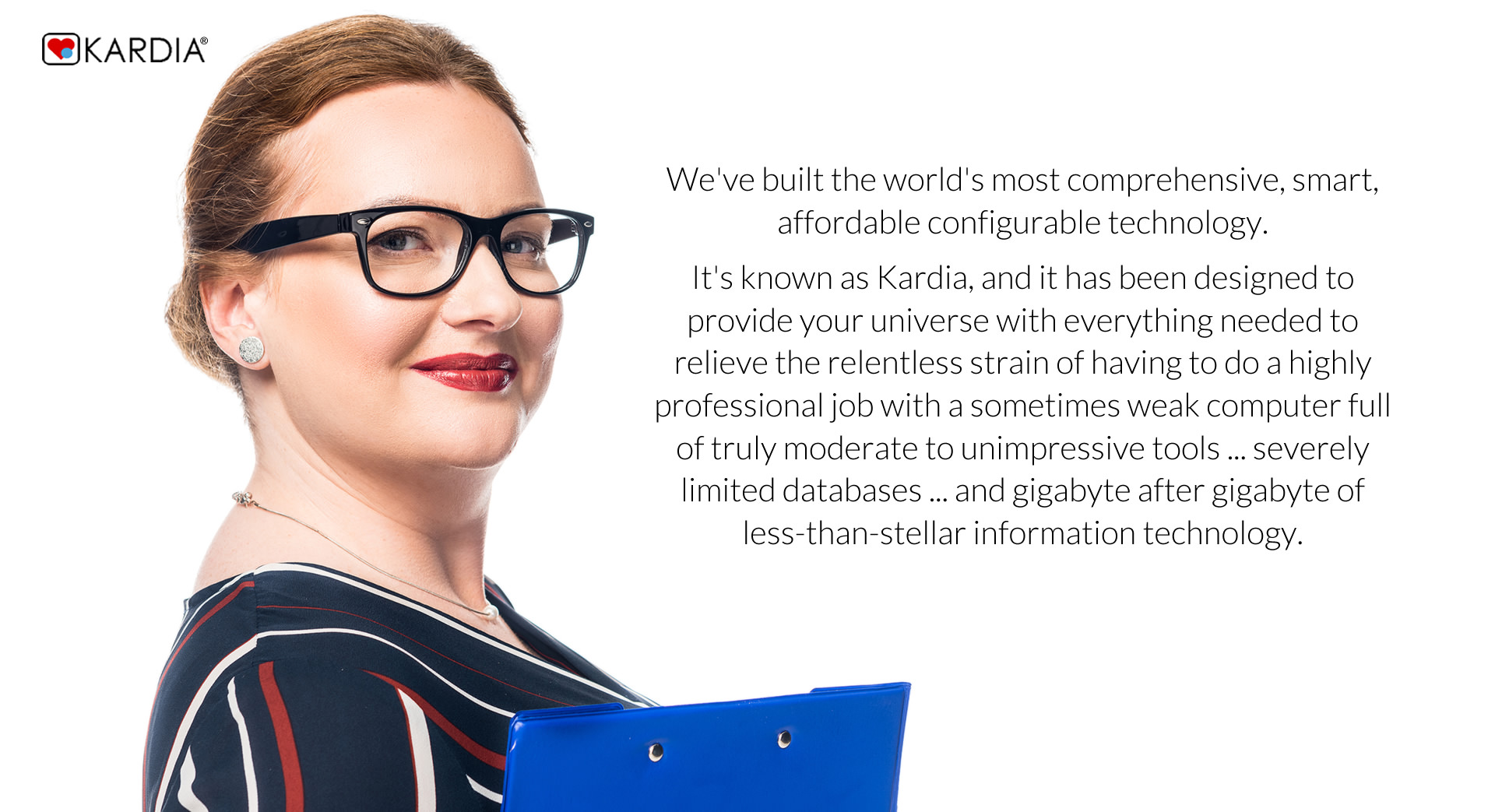 Engaging mid-career Kardia Trusted Woman looking proud and happy